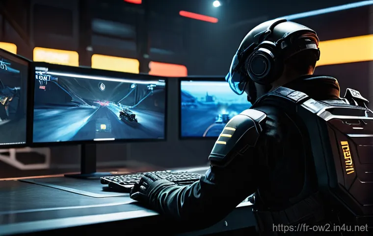 오버워치2 헤드샷 비율 높이는 법 - **Prompt:** A focused young adult gamer, gender-neutral, with a determined yet calm expression, is m...